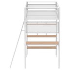 Home & Sleep Outlet - Campus 3-shelf Metal Twin Workstation Loft Bed Matte White