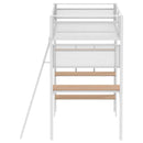 Campus 3-shelf Metal Twin Workstation Loft Bed Matte White - Home & Sleep Outlet