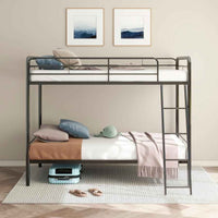 Carson Metal Twin Over Twin Bunk Bed Glossy Black - Home & Sleep Outlet