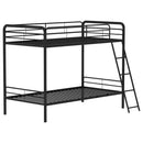 Carson Metal Twin Over Twin Bunk Bed Glossy Black - Home & Sleep Outlet