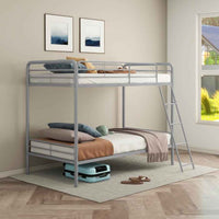 Carson Metal Twin Over Twin Bunk Bed Glossy Silver - Home & Sleep Outlet