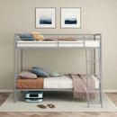 Carson Metal Twin Over Twin Bunk Bed Glossy Silver - Home & Sleep Outlet