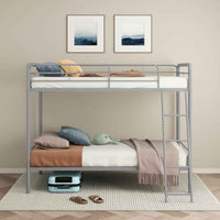 Carson Metal Twin Over Twin Bunk Bed Glossy Silver - Home & Sleep Outlet