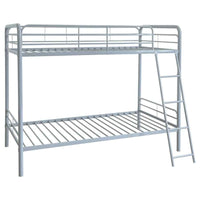 Carson Metal Twin Over Twin Bunk Bed Glossy Silver - Home & Sleep Outlet