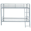 Carson Metal Twin Over Twin Bunk Bed Glossy Silver - Home & Sleep Outlet