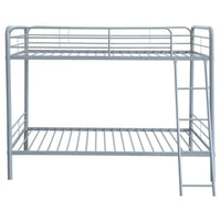 Carson Metal Twin Over Twin Bunk Bed Glossy Silver - Home & Sleep Outlet