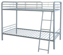 Carson Metal Twin Over Twin Bunk Bed Glossy Silver - Home & Sleep Outlet