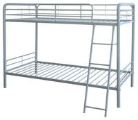 Carson Metal Twin Over Twin Bunk Bed Glossy Silver - Home & Sleep Outlet