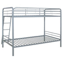Carson Metal Twin Over Twin Bunk Bed Glossy Silver - Home & Sleep Outlet