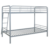 Carson Metal Twin Over Twin Bunk Bed Glossy Silver - Home & Sleep Outlet