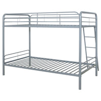 Carson Metal Twin Over Twin Bunk Bed Glossy Silver - Home & Sleep Outlet