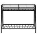 Carson Metal Twin Over Full Bunk Bed Glossy Black - Home & Sleep Outlet