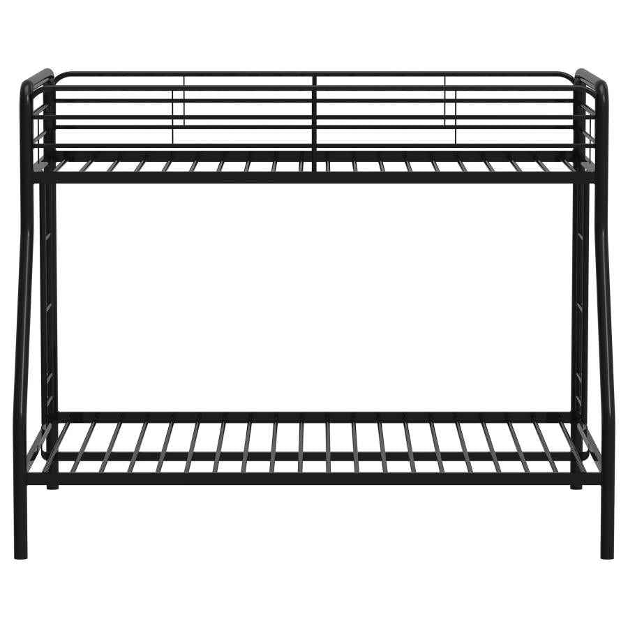 Carson Metal Twin Over Full Bunk Bed Glossy Black - Home & Sleep Outlet