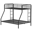 Carson Metal Twin Over Full Bunk Bed Glossy Black - Home & Sleep Outlet