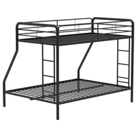 Carson Metal Twin Over Full Bunk Bed Glossy Black - Home & Sleep Outlet