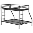 Carson Metal Twin Over Full Bunk Bed Glossy Black - Home & Sleep Outlet