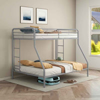 Carson Metal Twin Over Full Bunk Bed Glossy Silver - Home & Sleep Outlet