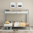 Carson Metal Twin Over Full Bunk Bed Glossy Silver - Home & Sleep Outlet