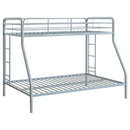 Carson Metal Twin Over Full Bunk Bed Glossy Silver - Home & Sleep Outlet