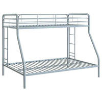 Carson Metal Twin Over Full Bunk Bed Glossy Silver - Home & Sleep Outlet
