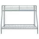 Carson Metal Twin Over Full Bunk Bed Glossy Silver - Home & Sleep Outlet