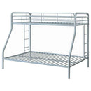 Carson Metal Twin Over Full Bunk Bed Glossy Silver - Home & Sleep Outlet