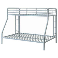 Carson Metal Twin Over Full Bunk Bed Glossy Silver - Home & Sleep Outlet