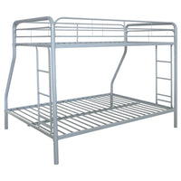 Carson Metal Twin Over Full Bunk Bed Glossy Silver - Home & Sleep Outlet