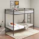Alevera Metal Twin Over Twin Bunk Bed with Ladder Black - Home & Sleep Outlet