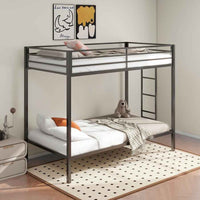 Alevera Metal Twin Over Twin Bunk Bed with Ladder Black - Home & Sleep Outlet
