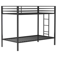 Alevera Metal Twin Over Twin Bunk Bed with Ladder Black - Home & Sleep Outlet
