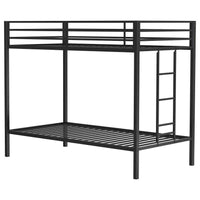 Alevera Metal Twin Over Twin Bunk Bed with Ladder Black - Home & Sleep Outlet
