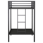 Alevera Metal Twin Over Twin Bunk Bed with Ladder Black