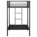 Alevera Metal Twin Over Twin Bunk Bed with Ladder Black - Home & Sleep Outlet