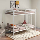 Alevera Metal Twin Over Twin Bunk Bed with Ladder White - Home & Sleep Outlet