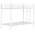 Alevera Metal Twin Over Twin Bunk Bed with Ladder White