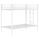 Alevera Metal Twin Over Twin Bunk Bed with Ladder White - Home & Sleep Outlet