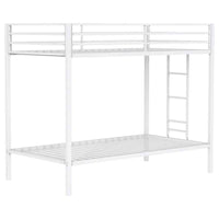 Alevera Metal Twin Over Twin Bunk Bed with Ladder White - Home & Sleep Outlet