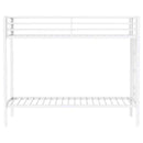Alevera Metal Twin Over Twin Bunk Bed with Ladder White - Home & Sleep Outlet