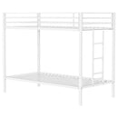 Alevera Metal Twin Over Twin Bunk Bed with Ladder White - Home & Sleep Outlet