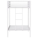 Alevera Metal Twin Over Twin Bunk Bed with Ladder White - Home & Sleep Outlet
