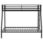 Alevera Metal Twin Over Full Bunk Bed with Ladder Black