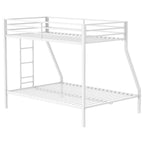 Alevera Metal Twin Over Full Bunk Bed with Ladder White