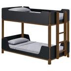 Home & Sleep Outlet - Morris Twin Over Twin Wood Bunk Bed Black and Walnut
