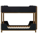 Morris Twin Over Twin Wood Bunk Bed Black and Walnut