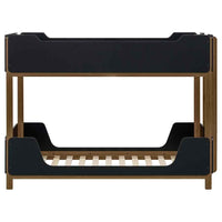 Morris Twin Over Twin Wood Bunk Bed Black and Walnut