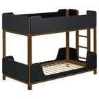 Home & Sleep Outlet - Morris Twin Over Twin Wood Bunk Bed Black and Walnut