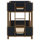 Morris Twin Over Twin Wood Bunk Bed Black and Walnut
