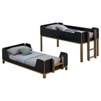 Home & Sleep Outlet - Morris Twin Over Twin Wood Bunk Bed Black and Walnut