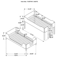 Morris Twin Over Twin Wood Bunk Bed Black and Walnut